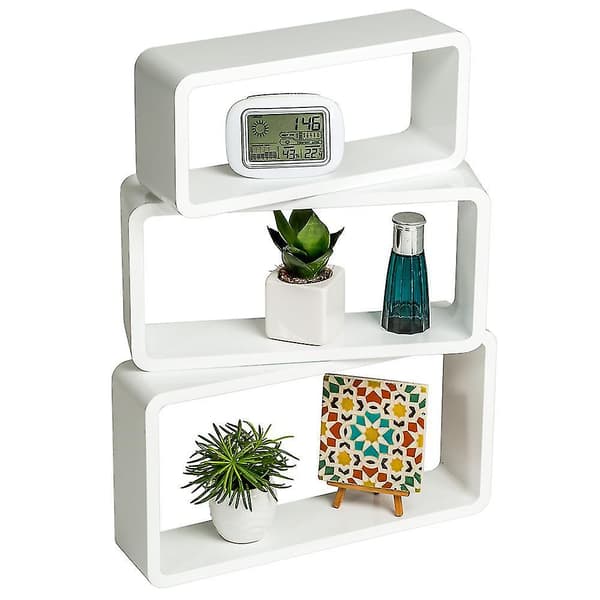 3 flytende hyller Leonie - Hvit, MDF-tre