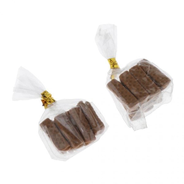 1/12 Miniatyrdockor, 2-pack Mini-kakor, Dockskåpsinredning, Mörkbrun