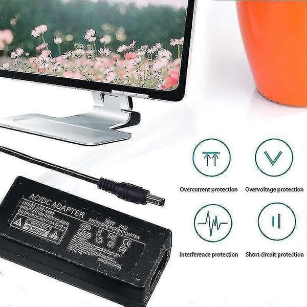 EU-stik Universal DC5525 AC 100V-240V til DC 24V 3A Strømafbryder PXCL