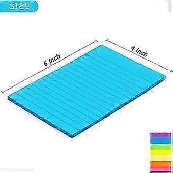 100 x 150 mm 6 farverige sticky notes, forede sticky note-blokke, 45 ark/blok