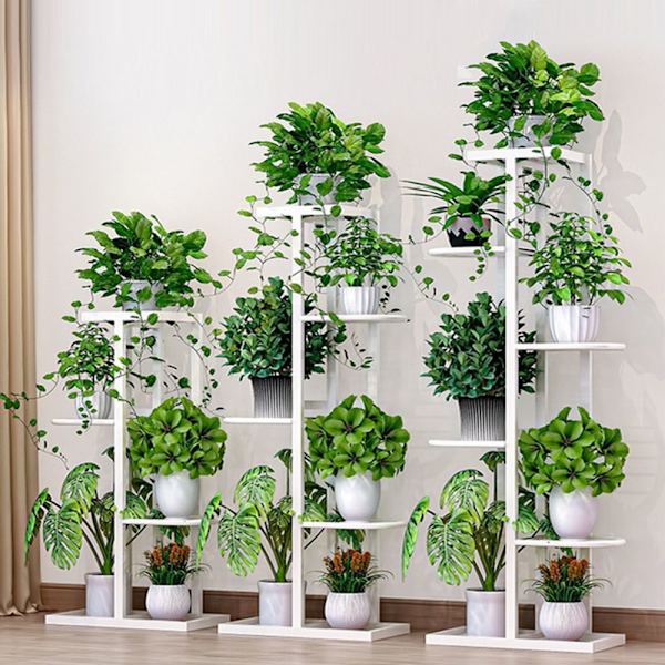 Blomsterställ i nordisk stil för inomhusbruk, balkongdekoration, hem, vit, 108 cm