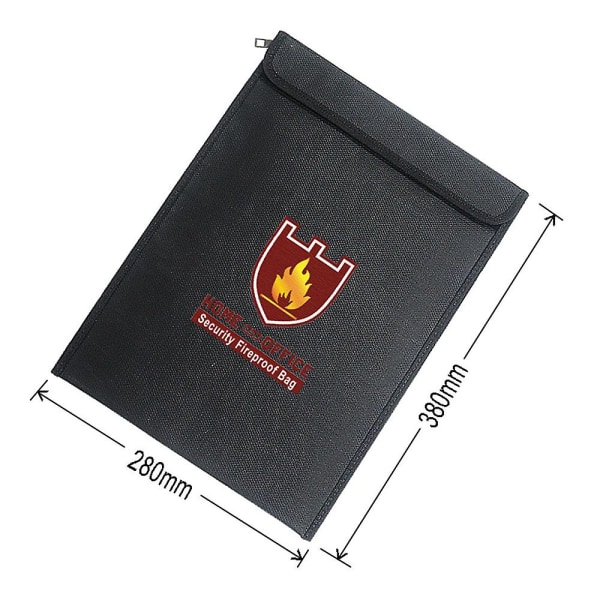Brandsäker dokumentväska 15 X 11 tum Icke-kliande silikonbelagd brandsäker väska Brandsäker säker förvaring för pengar, dokument, smycken och pass