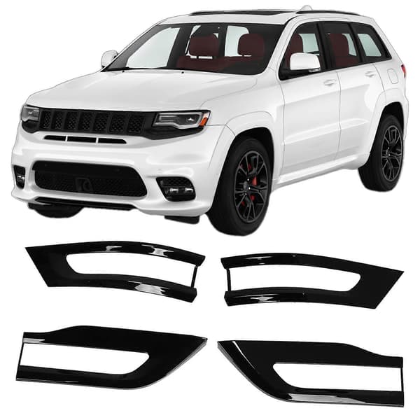 4 stk. blank sort baglygteafdækning, udskiftning til Jeep Grand Cherokee 2014–2020