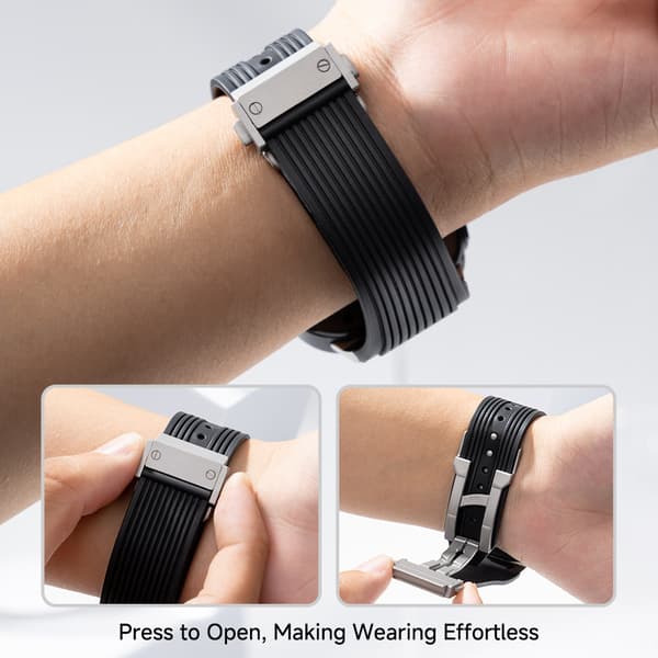 Premium silikonrem til Samsung Galaxy Watch 7 47mm Ultra Sort Black 50