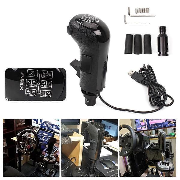 PC USB High Low Gear Simulator Shifter Knob til Logitech G923 G29 G27 G25 TH8A USB Gearskifteknop til ATS ETS2 HB043 Black