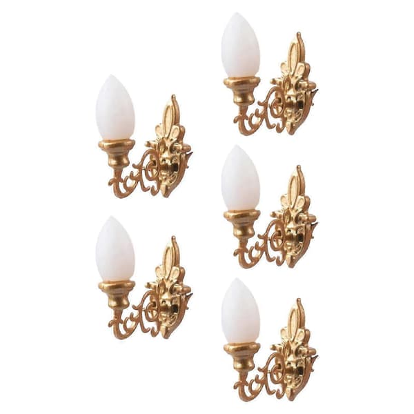 5 x Miniature Model Væglamper Legetøj til Dekoration Børn Sort 26s Golden
