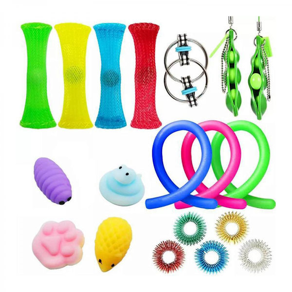 24x Fidget Sensorisk Leksak Ångestlindring Pärlor Boll Flätat Nät Lätt Vikning