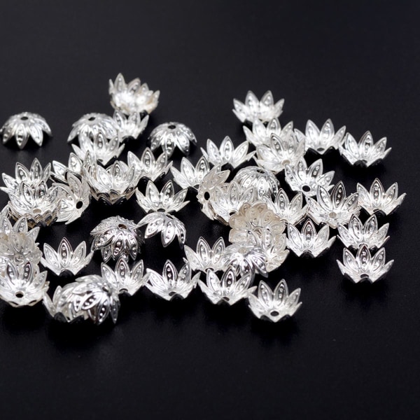 100 st Lotus mönster legering blomkoppar - smycken gör tillbehör