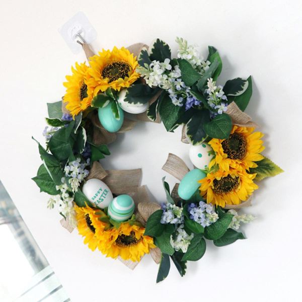 Påsk Solroskrans Blommor Krans Blomrankor Utomhus Blommig Ytterdörr Ornament Kransar Inomhus Vägg Fönster Bondgårdsdekor Till
