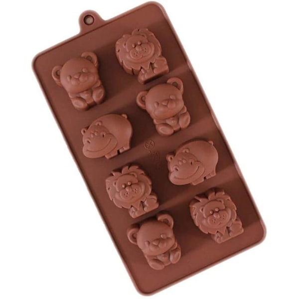 Molds set med 2 djurfigurer non-stick för choklad