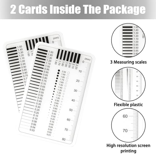 [RM]2 Pcs. Crack Gauge Ruler Transparent Ruler for Measuring and Recording Damage and Cracks on Flat Masonry Surfaces