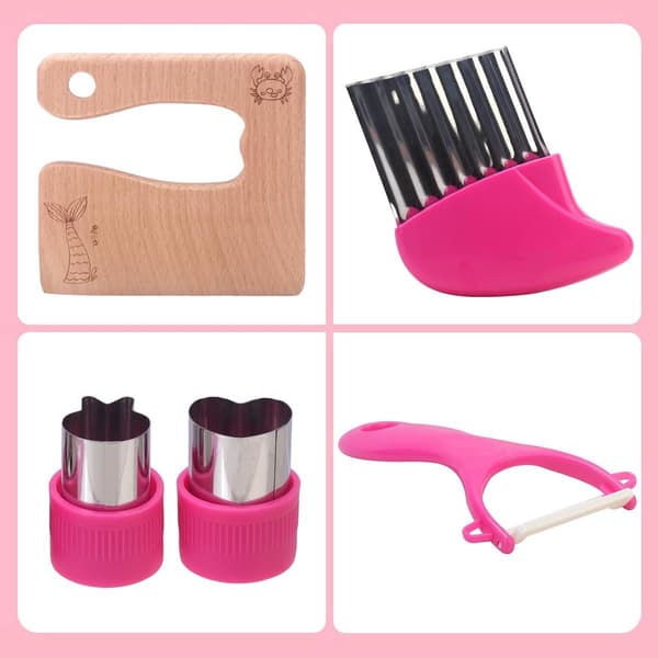 [RM]12-dels sett - Knivsett for barn - Rosa