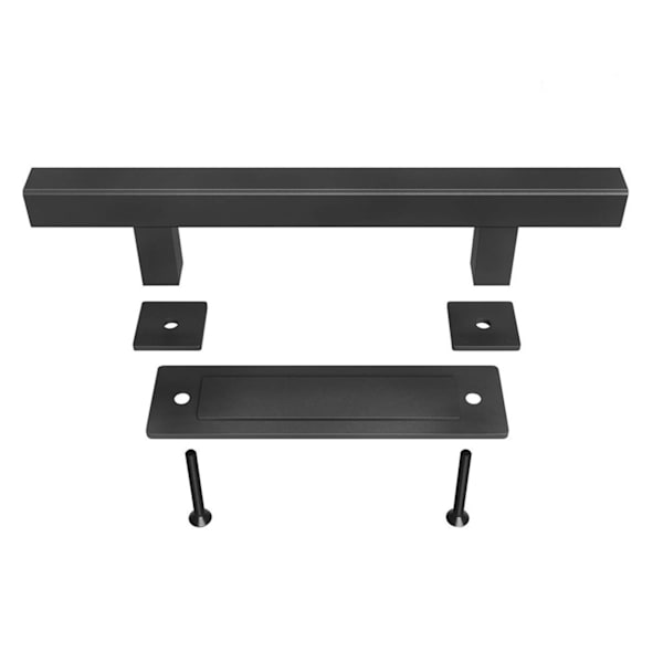 [RM]Carbon Steel Sliding Door Handle, 4.8mm Thick, Double-Sided Sliding Door, Push-Pull Handle, Black Square Handle