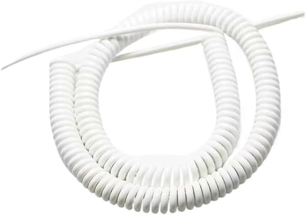 Spiralförlängningskabel, spiralkabel, 3 expanderbara kärnor spiralkabel vit 15AWG 5 meter