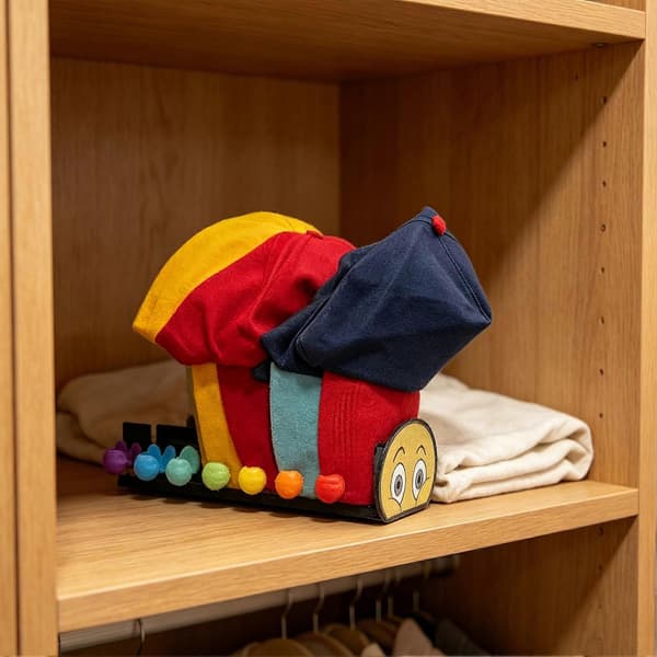 [RM]Baseball Cap Rack - med regnbuehænder og plads til 7 par - til garderobe A