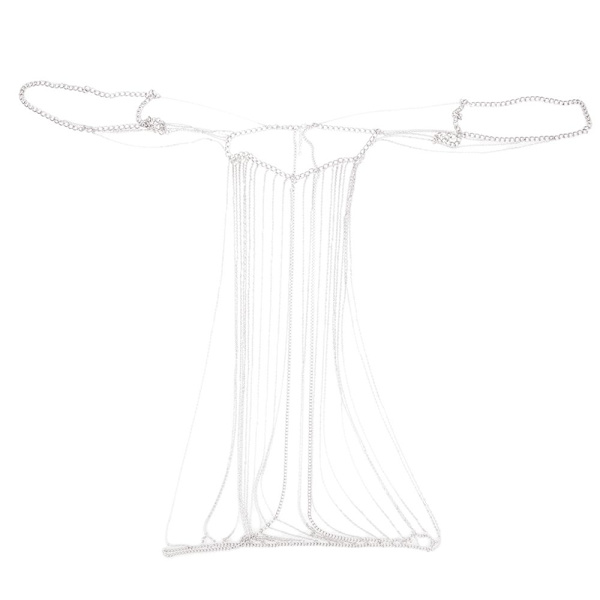Dam Tofs Kroppskedja Bikini Underkläder Kedjor Smycken Sommar Strand Silver