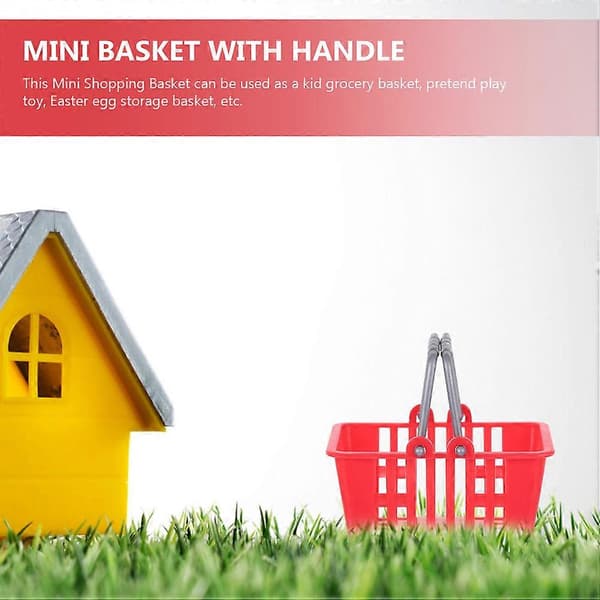 12 stk Mini handlekurv Mini hus handlekurv ornament Barn handlekurv leketøy