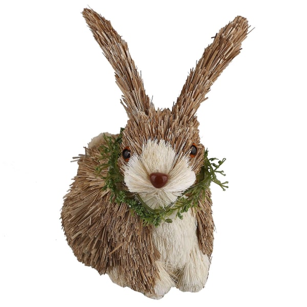 Ny heta kaninhalm Bunny Collection figuriner 1 ST Natural Garden konstgjord handvävd dekor Härlig hemhalm+tyg påsk