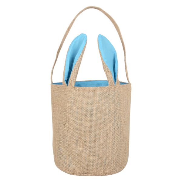 Presentpåse Bedårande Kaninöron Jute Kakförpackning Hållbar Påskkorg Säckväv för Hemmet Sky Blue