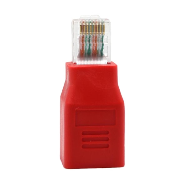 RJ45 H/H Hane till Hona Datorkabel Korskopplingsadapter Röd