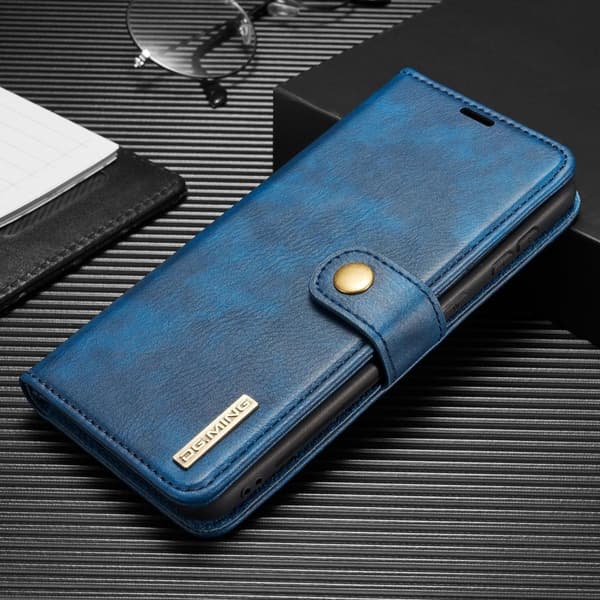 [RM](For Huawei P30) DG.MING Leather Phone Case: Two-in-one magn blå