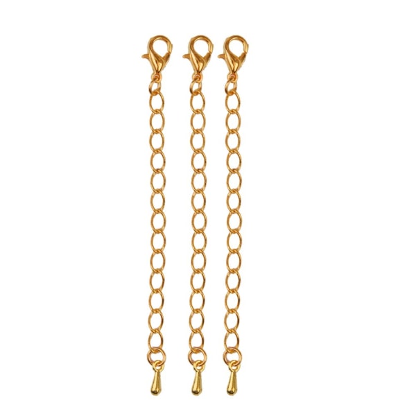 10 paket halsbandsförlängare smyckeförlängningskedja 75 mm guld