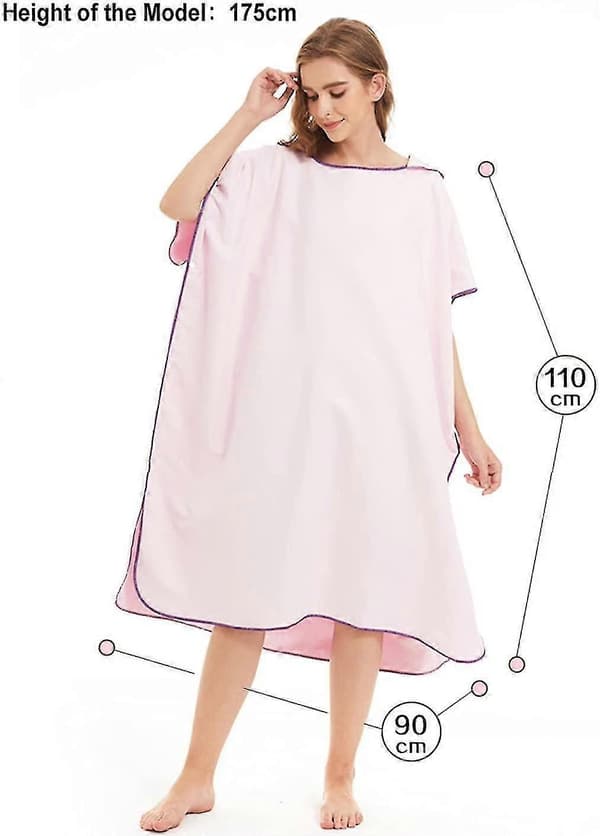 Ombyteshandduk, Poncho med huva för ombyte vid surfing, simning och våtdräkt