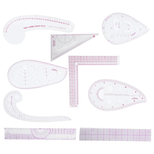 [RM]9-piece sewing ruler set, multifunctional curve stick tailor measuring accessories 0.2