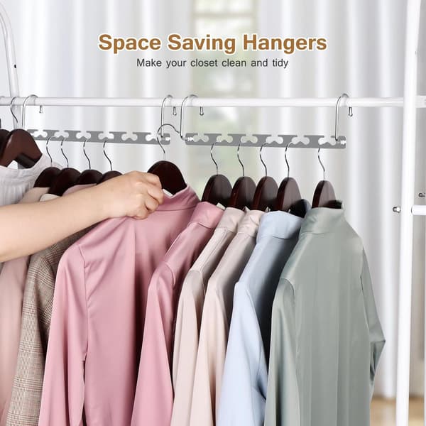 Space-saving hangers, solid metal, pack of 6