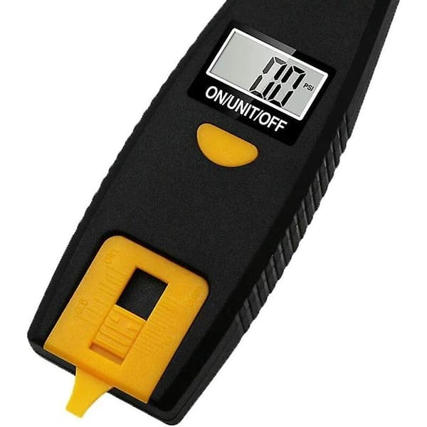 2-i-1 digital däcktrycksmätare, 100 PSI däcktrycksmätare och mönsterdjupsmätare med LCD-display