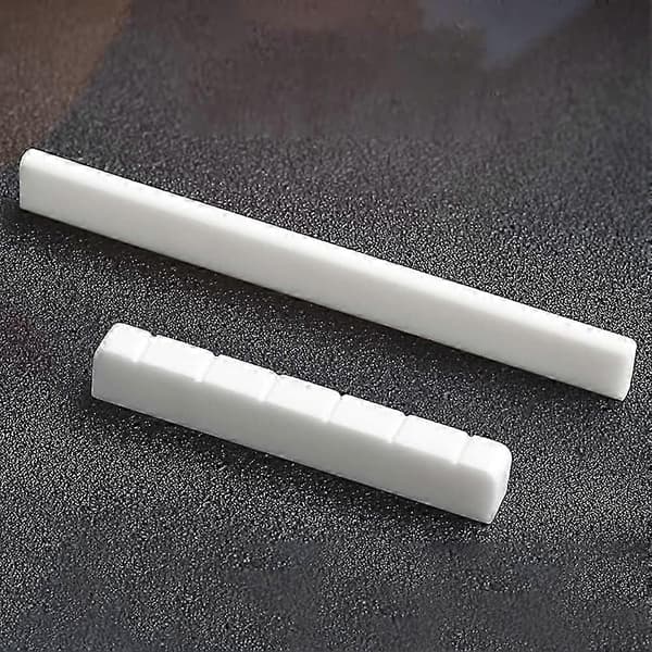 Replacement Bridge and Saddle Parts for Classical Guitar in Bone, 80mm - 52mm, for 6-String Acoustic Guitar