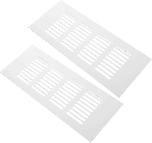 Rektangulær ventilasjonsrist i aluminiumslegering, for skap 2 stk hvit enkel installasjon, for hjemmebruk, 20*8cm