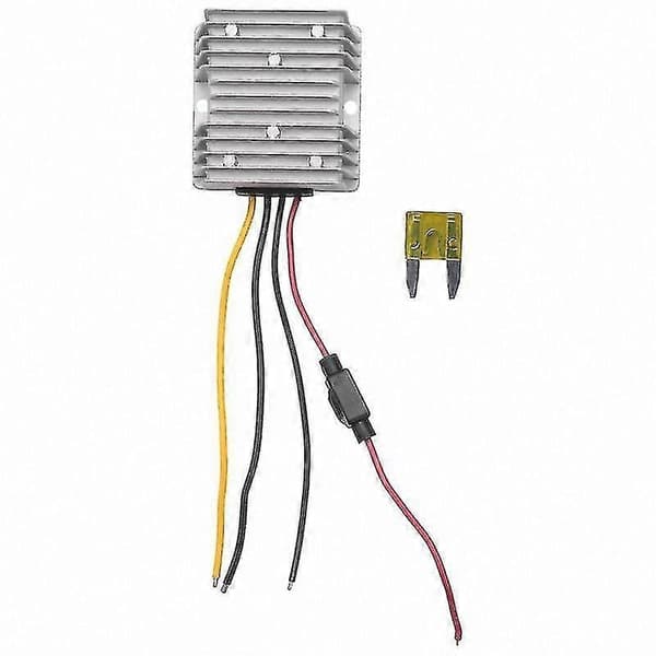 12V 20A DC Spændingsomformer Step-Down Transformer med Sikring til 36V/48V Systemer Silver