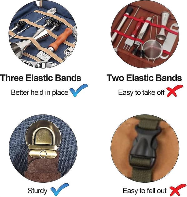 Bartenderväska, bärbar rullväska för bartendertillbehör