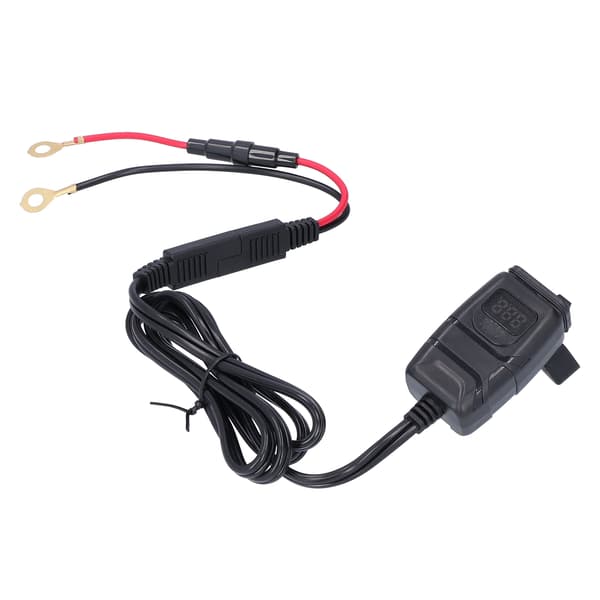 [RM]Motorcycle Charger QC3.0 Dual USB Waterproof Power Adapter with Voltmeter On/Off Switch 0.8