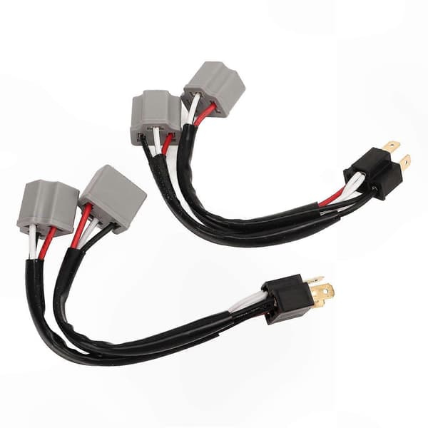 2-pak 9003 H4 Forlygte Ledningsnet Adapter Han til Hun 2-vejs Splitterkabel til LED Lastbil og Pickup Lys Tilslutning