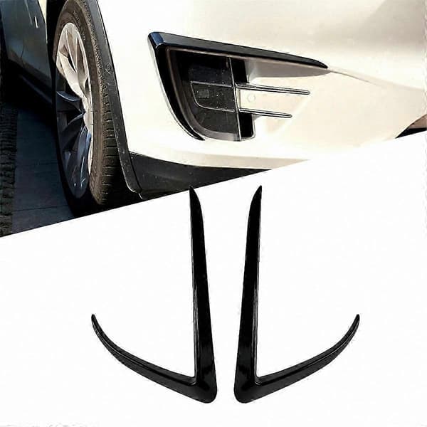Bil Front Bumper Læbe Spoiler Glans Sort Trim Cover