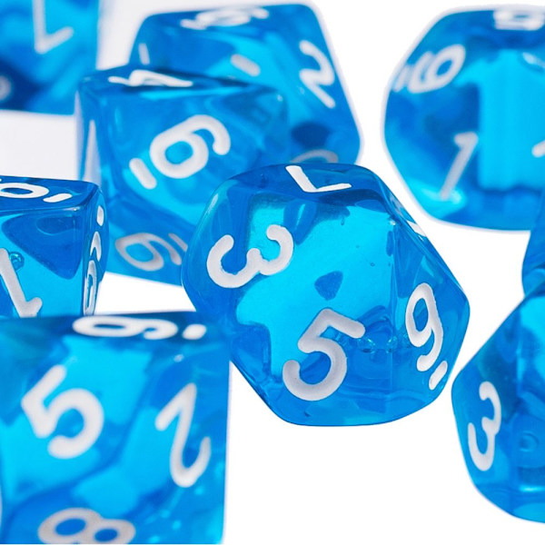 10 Stycken Blå Tio Tärningar D10 Sidor Med Tärningskopp För D&D Trpg Brädspel