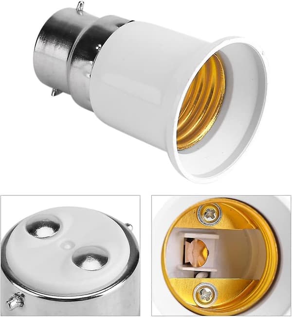 5 kpl B22–E27-lamppuadaptereita, LED-lampun kanta-adapteri, B22–E27-kierrekantamuunnin