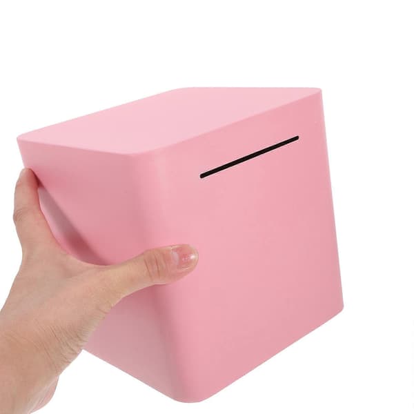 Spargris Rosa för att spara pengar 1 oöppningsbart kassaskåp