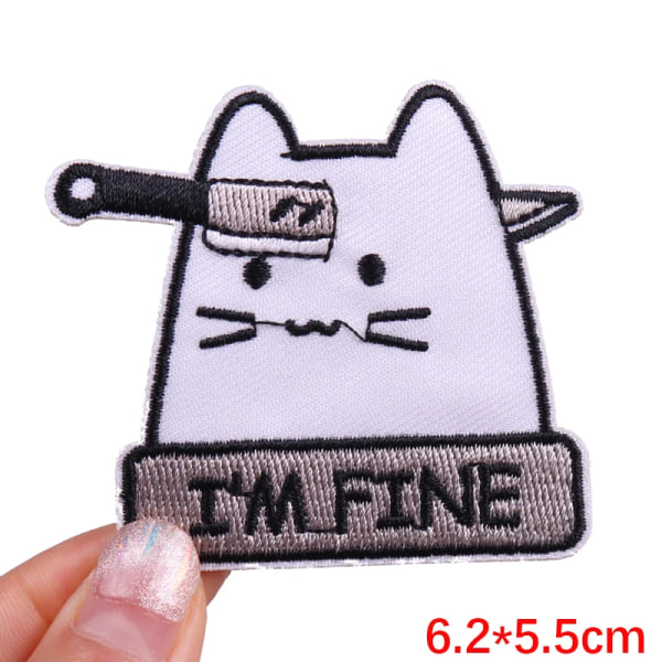 Iron on Patches Cartoon Anime Patches Broderade applikationssats 5 st slumpmässig färg PE7192CT