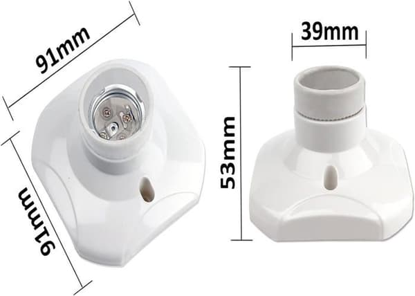 Sæt med 6 RICEEL E27 loftfatninger - holder til LED-pærer op til 60W, AC 85-265V, indendørs brug