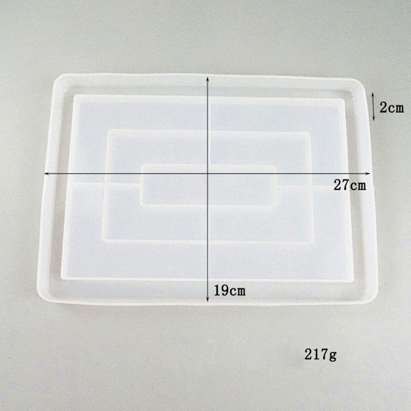 Gör-det-själv silikonbricka Form Epoxihartsgjutning Form Underlägg Craft 27x19x2cm