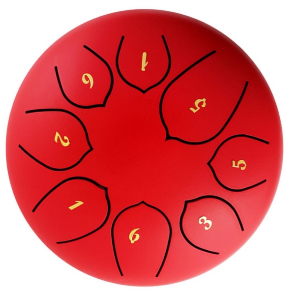 Inch Steel Tongue Drum C Key Hand Drum 8 Notes Red