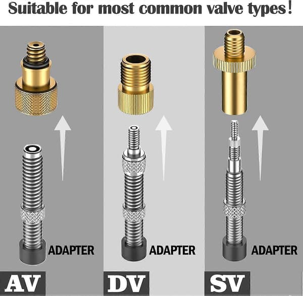 32 st cykelpumpmunstycke, cykelventiladapter DV AV SV, cykelpumpadapter, cykelpumpventilanslutningar, pumpnålsadapter