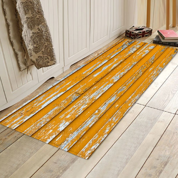 Golvmatta Modern Heminredning Rustik Matta Löpare Gul (60x180cm)