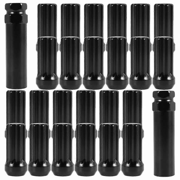 Spline Drive Cone Seat Hjulmøtrikker 2 Tommer Lange Black