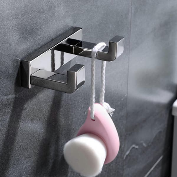 [RM]Stainless Steel Wall Hooks Clothes Hanger Double Coat Hook Towel Holder Durable
