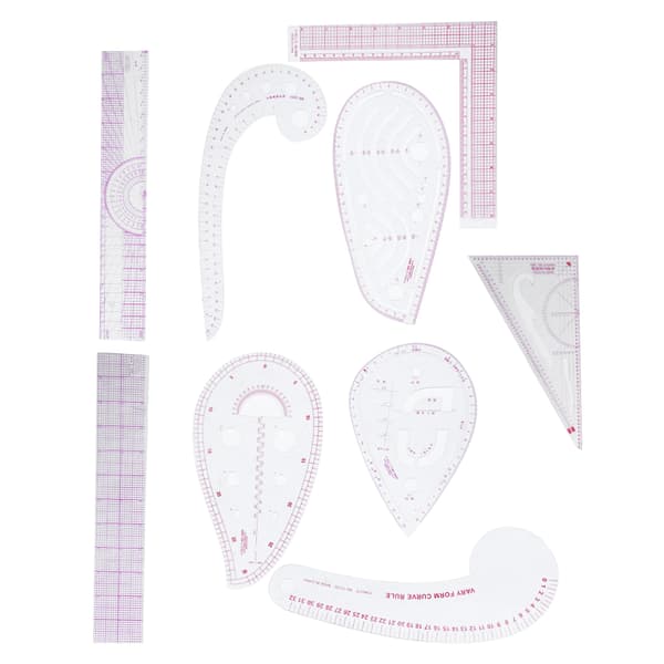 [RM]9-piece sewing ruler set, multifunctional curve stick tailor measuring accessories 0.2