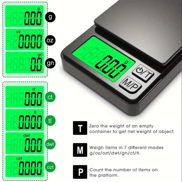[RM]Digital Electronic Scale, High-Precision Weighing, Fast Reading, With Backlit LCD Display 1000/0.01G